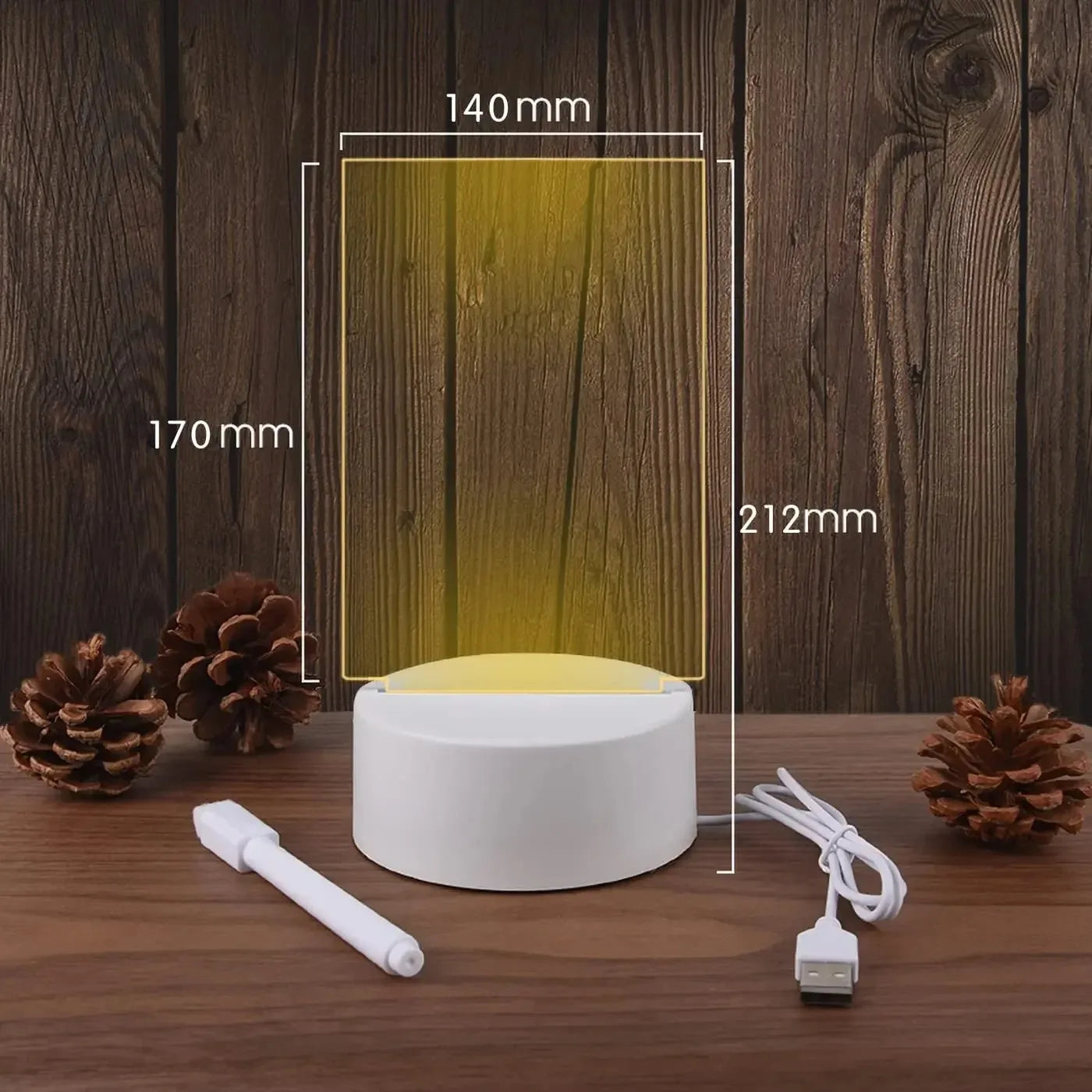 DIY Notepad LED Drawing Board Glowing Acrylic Message Board With Pen Erasable Children's Drawing Letter Message Board Night Lamp