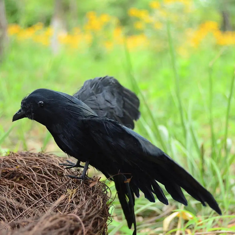Halloween Decoracion Simulation Black Crow Raven Bird Repellent Pest Control Pigeon Repellent Garden Decoration Outdoor