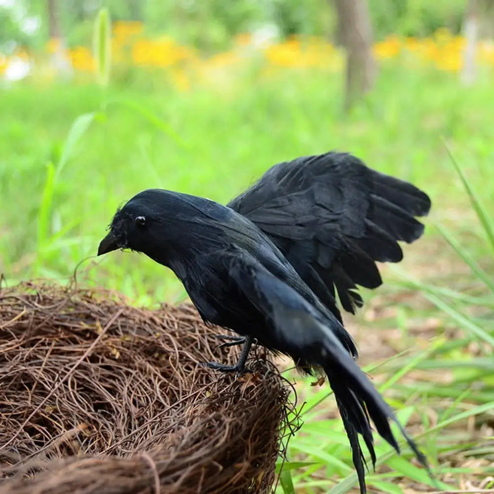 Halloween Decoracion Simulation Black Crow Raven Bird Repellent Pest Control Pigeon Repellent Garden Decoration Outdoor