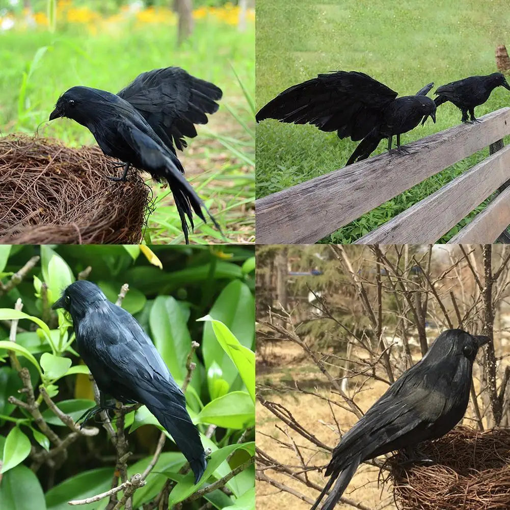 Halloween Decoracion Simulation Black Crow Raven Bird Repellent Pest Control Pigeon Repellent Garden Decoration Outdoor