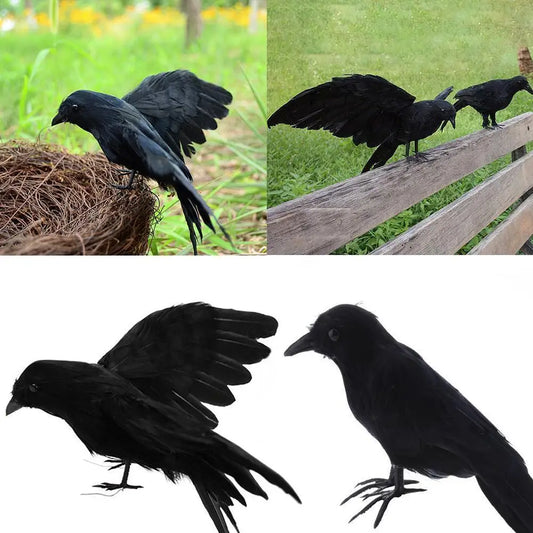 Halloween Decoracion Simulation Black Crow Raven Bird Repellent Pest Control Pigeon Repellent Garden Decoration Outdoor