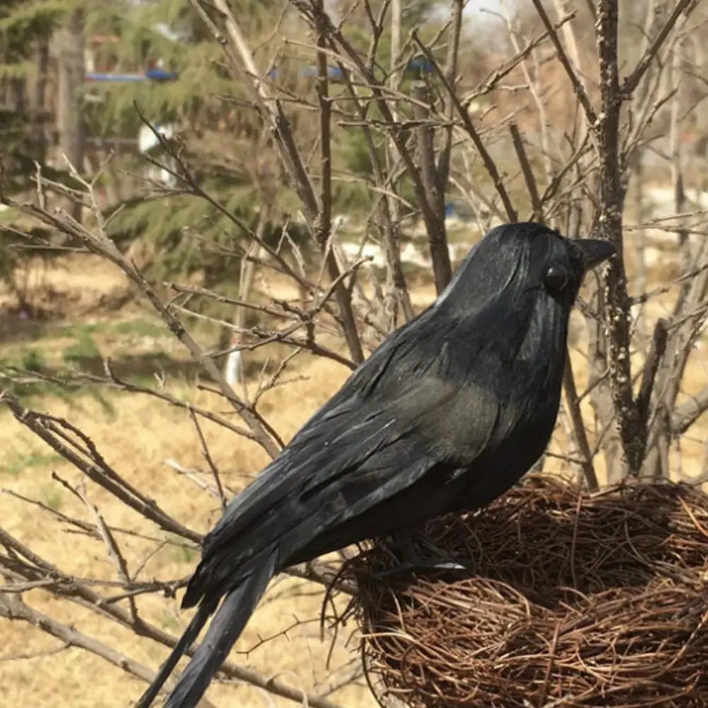 Halloween Decoracion Simulation Black Crow Raven Bird Repellent Pest Control Pigeon Repellent Garden Decoration Outdoor